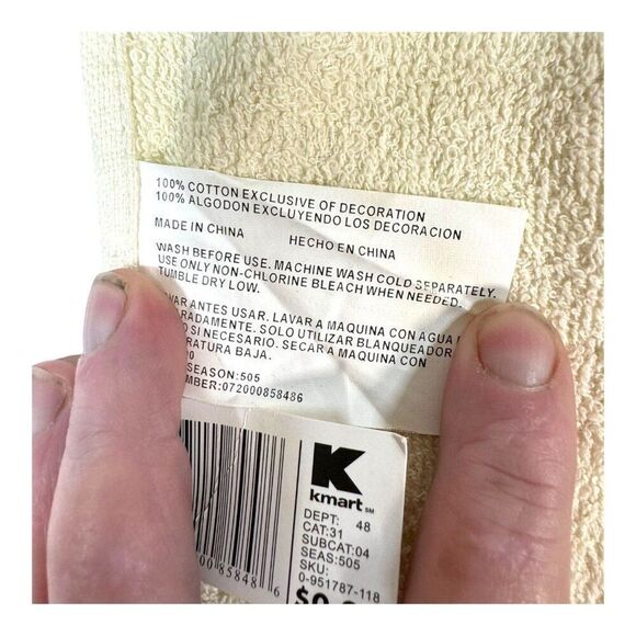 Vtg Kmart Embroidered Christmas Tree Hand Towel Cotton Bathroom Fringe Holiday - Picture 4 of 6